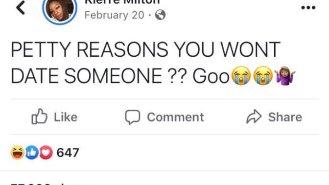 Do You Have Petty Reasons For Not Dating Someone? If So What Are They?