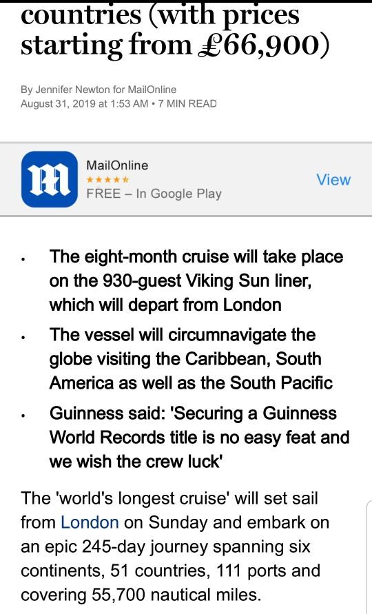 Would you go on this 8-months cruise?