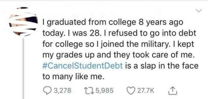 Are you for or against all student loan debt cancellation??