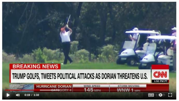 Why Donald Trump golfing during Hurricane Dorian is a problem , So what do you think about this one?
