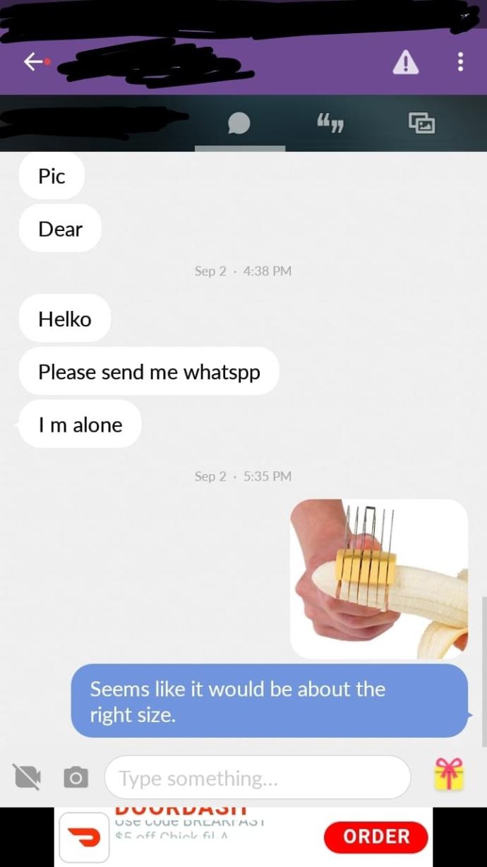 How do you reply to receiving unsolicited dick pics?
