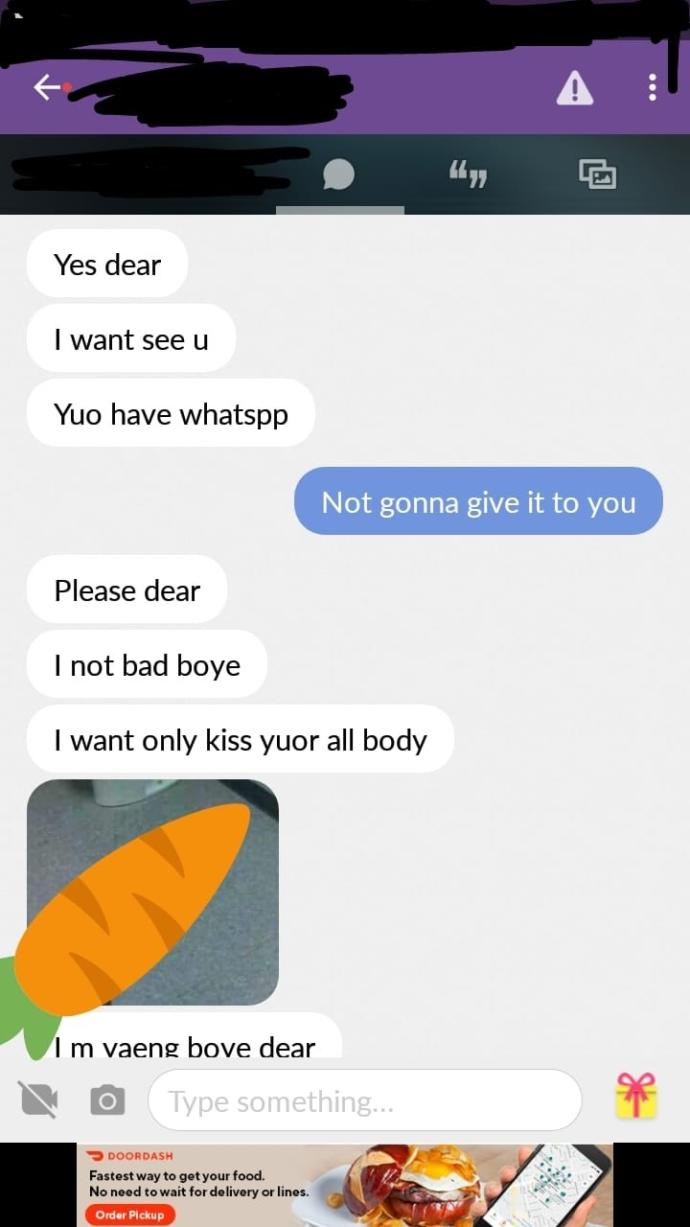 How do you reply to receiving unsolicited dick pics?