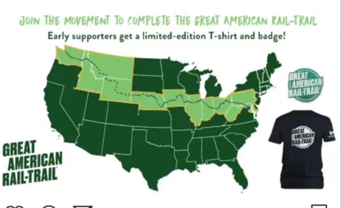 Would you want to bike the Great American Rail-Trail, a 4,000 mile trail from Washington state to Washington DC?