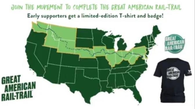 Would you want to bike the Great American Rail-Trail, a 4,000 mile trail from Washington state to Washington DC?