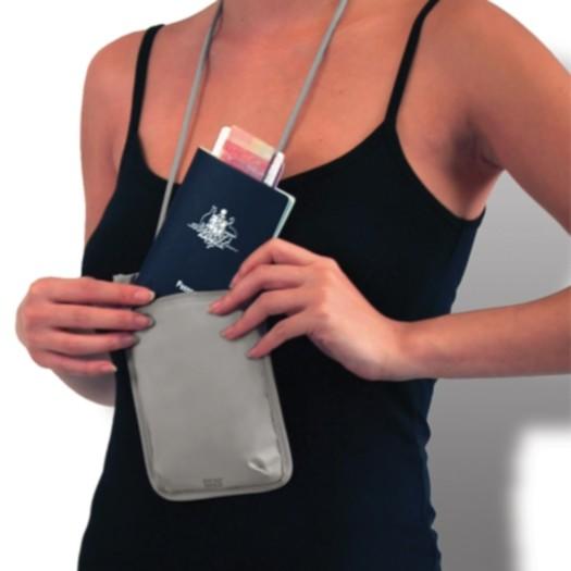 Are neck pouches safe to hide money and passport when travelling overseas? Rather than leaving it in a hotel safe?