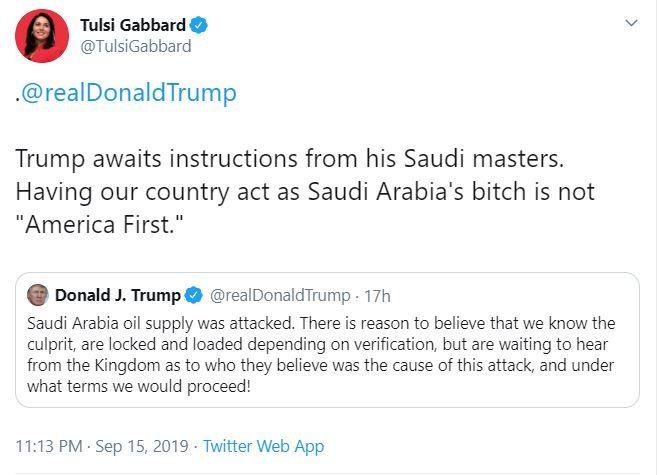 Trump supporters, are you triggered by this tweet by Tulsi Gabbard?