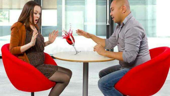 How would you react, if your date spills a drink on you?