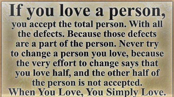 Do you think people should change themselves to find love?