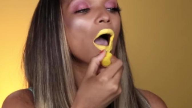 Do you think this woman looks good with yellow lipstick?