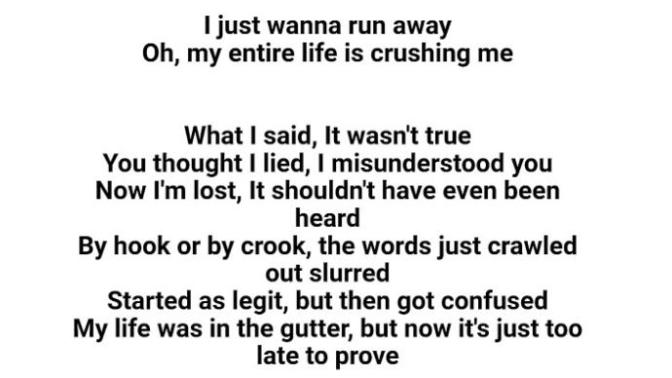 Which type of style/genre is the best out of these three songs that would go best with these lyrics?