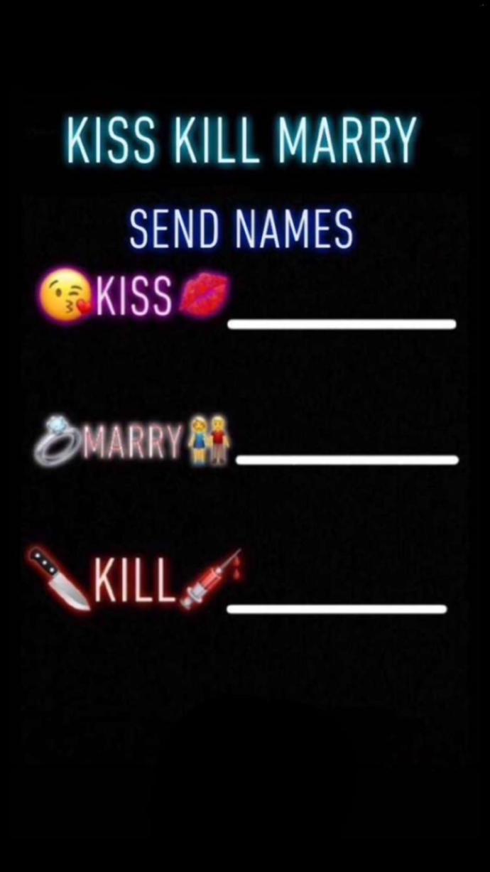 Let's play kiss, marry, kill?