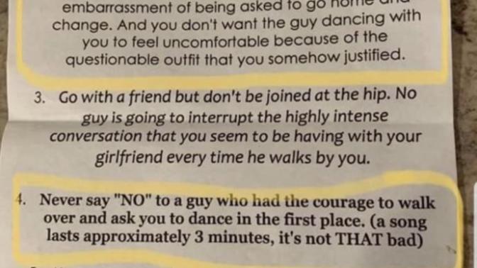 Rules from a morman high school I’m assuming, what’s your thought?