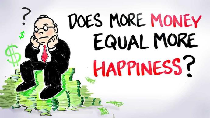 Who believes happiness is achieved by money?