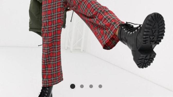 Date night soon :) should I wear tartan skirt and tights or tartan trousers?