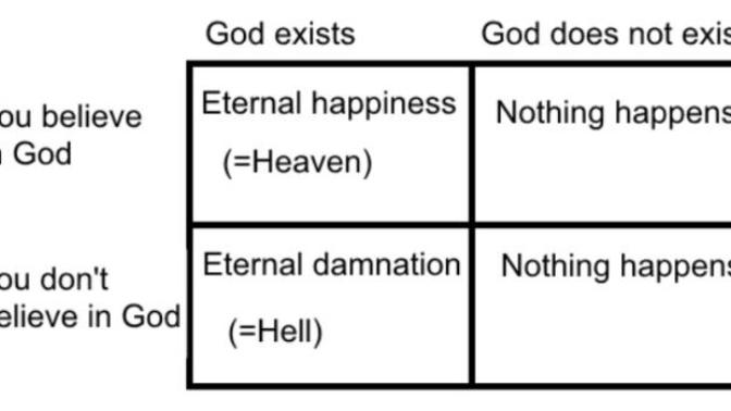 By believing in god I have everything to gain and nothing to lose. agree or disagree?