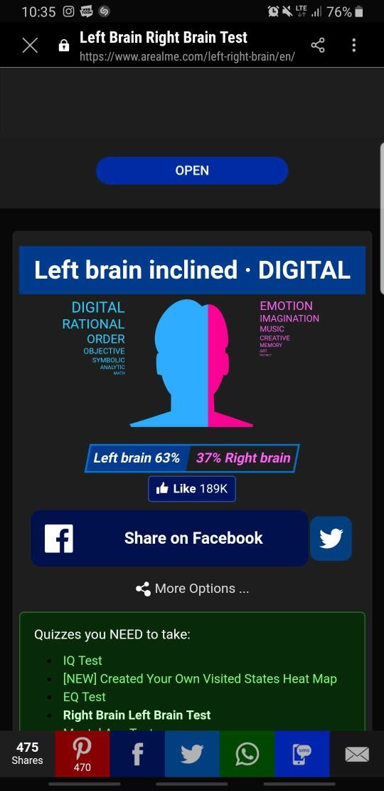 Are you 'left brain' or 'right brain' dominant?