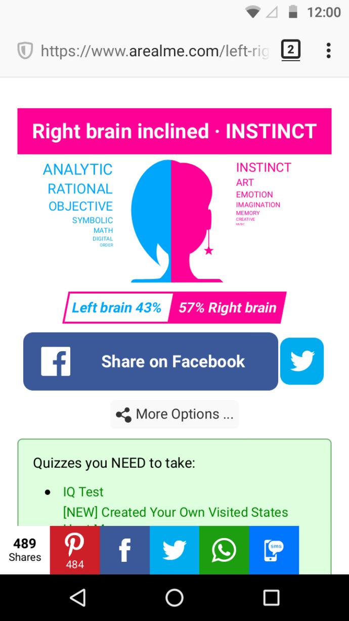 Are you 'left brain' or 'right brain' dominant?