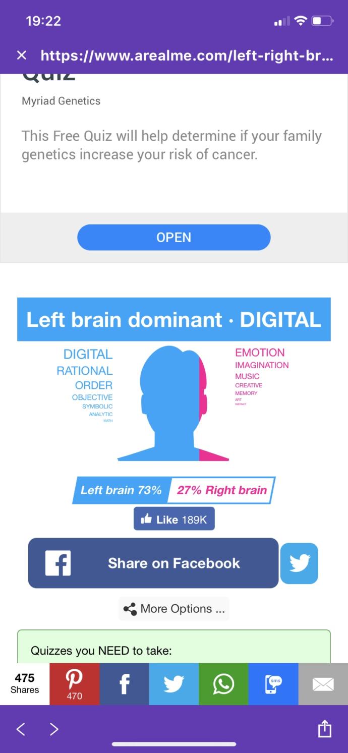 Are you 'left brain' or 'right brain' dominant?