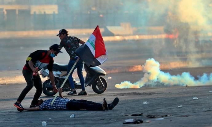died because he is raising an iraq flag
