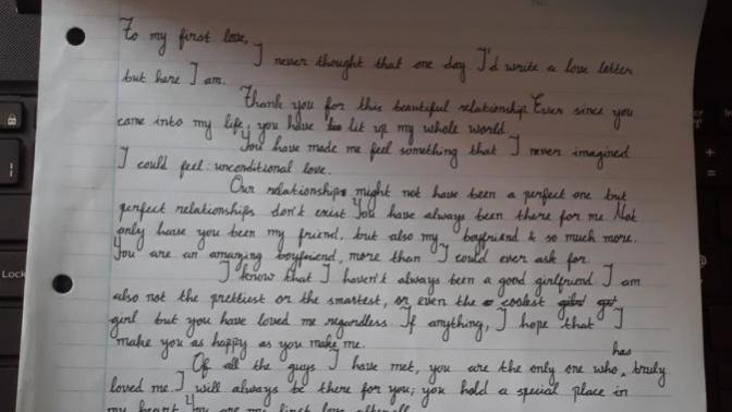 Guys, how would you feel if your girlfriend wrote you a love letter?