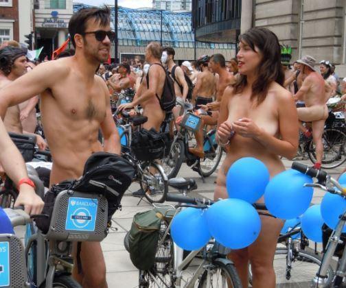 Bare all in public- World Naked Bike Ride?