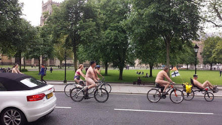 Bare all in public- World Naked Bike Ride?