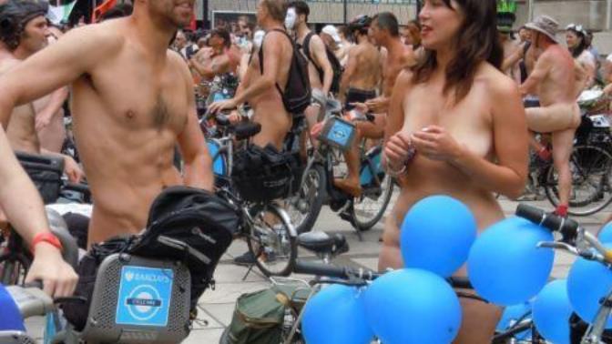 Bare all in public- World Naked Bike Ride?