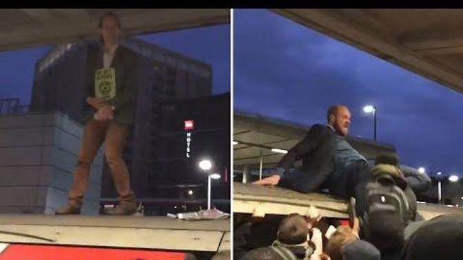 Climate change protesters stood on train roofs. Your thoughts?