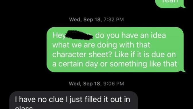 What would you infer about the text messages from the person in the grey?