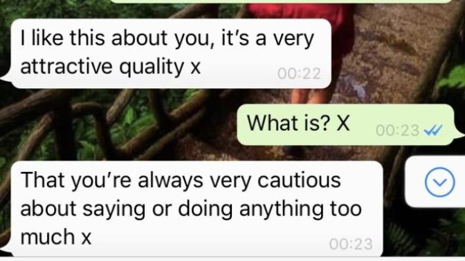 What does he mean? Why is me being cautious attractive to him?