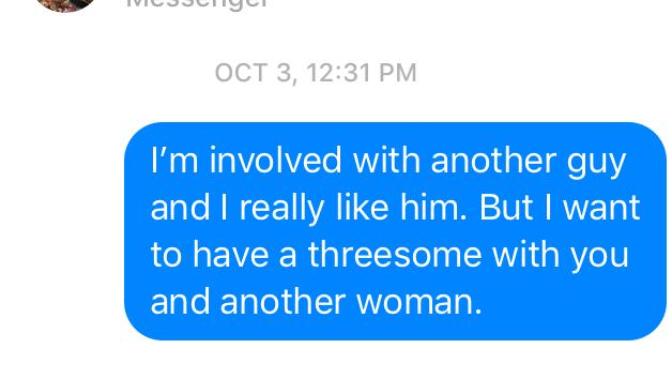 Does this guy want to have a threesome with me?