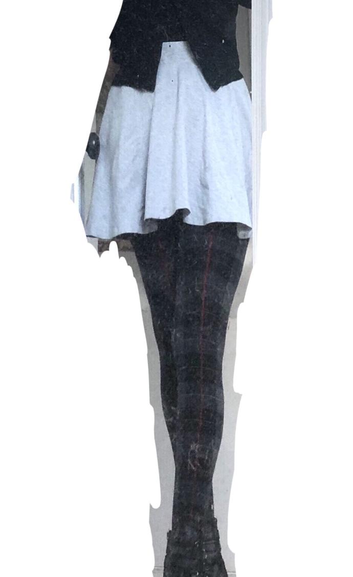 Is this skirt too light colored for this sweater and tights combo?