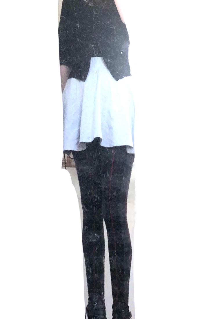 Is this skirt too light colored for this sweater and tights combo?