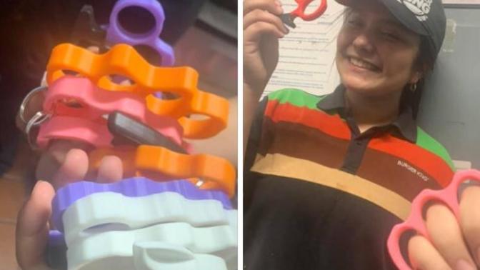 Man gives out free brass knuckles to females because of sex trafficking. Helpful or not helpful?