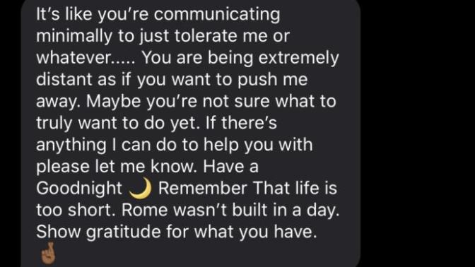 Whats that even mean "i respected and care for you not to be honest with you"?