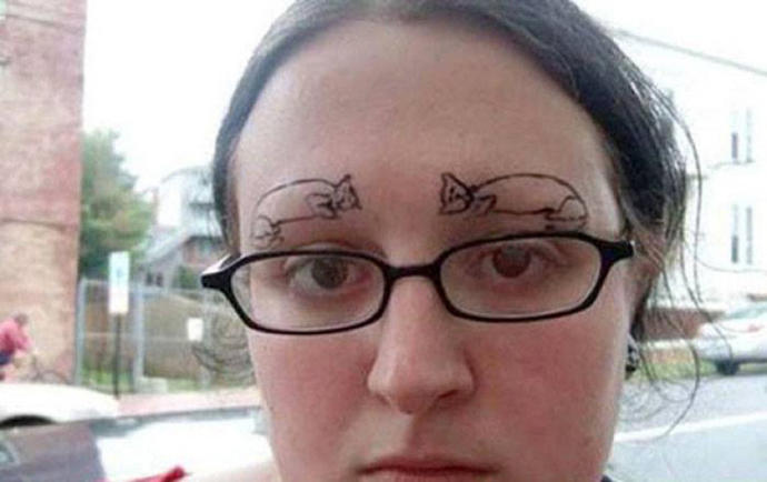 What's up with the eyebrow deformation fetish?
