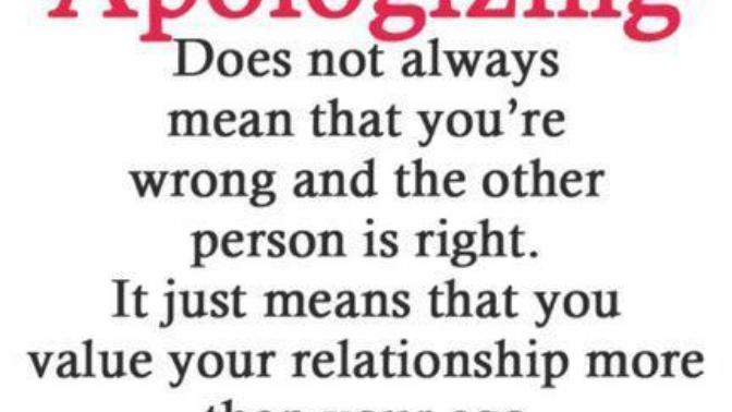 Do you agree with this statement of apologizing?