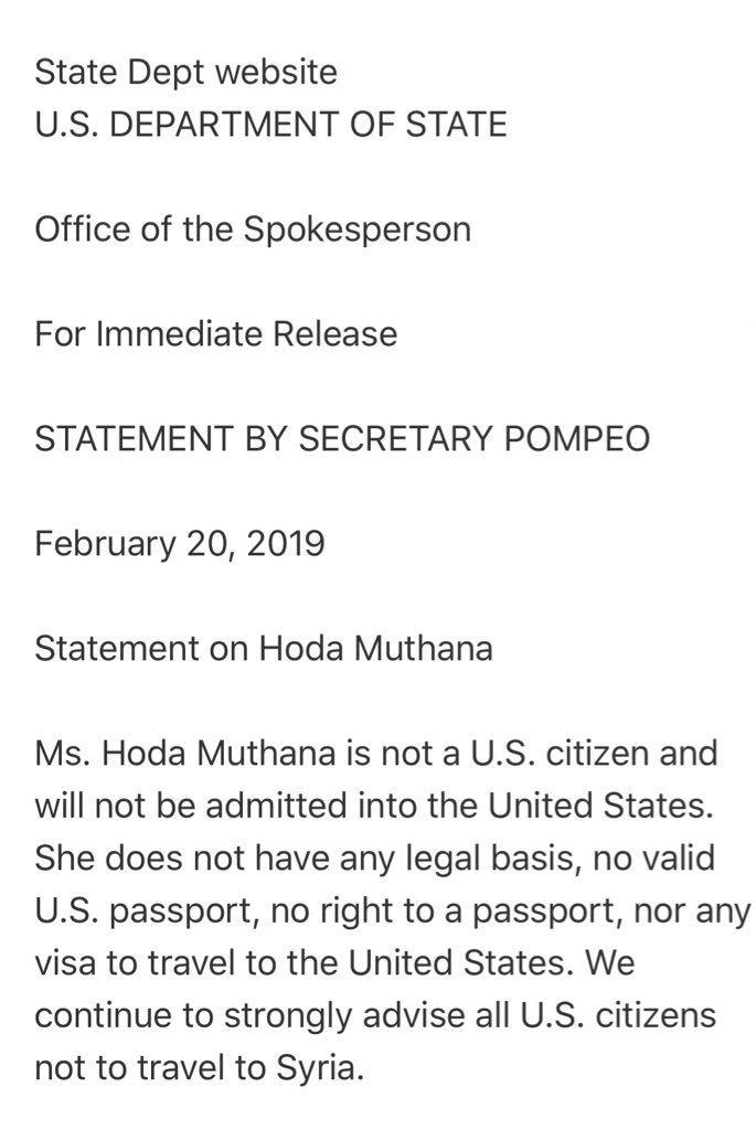 Should Hoda Muthana Be Admitted Back in The U.S? Thoughts from her case?