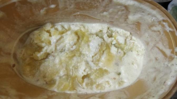 Anything serious? the ice cream melted the day I bought it but after keeping it in the fridge it became normal?