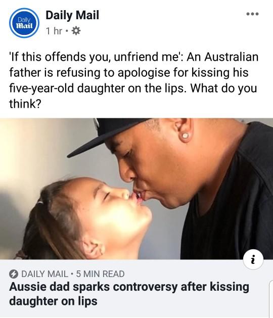 A father kissed his 5 year old daughter on the lips! Is this normal or not?