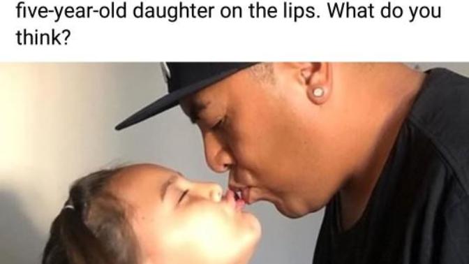 A father kissed his 5 year old daughter on the lips! Is this normal or not?