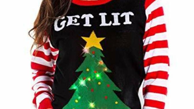 So when this girl says get lit, how exactly is she planning to light up her Christmas tree :) ?