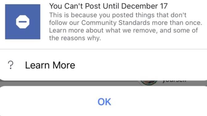 Have you ever been in Facebook jail before?