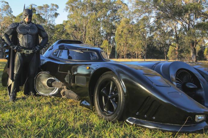 Replica of the Batmobile from the 1989 Michael Keaton and Jack Nicholson-era