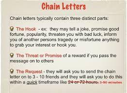 Did you ever forward chain letters of any kind? Do you believe in the bad luck that follows if you dont forward it?