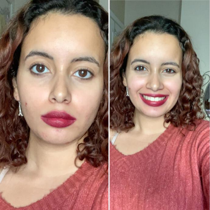 Which red lipstick look looks better?