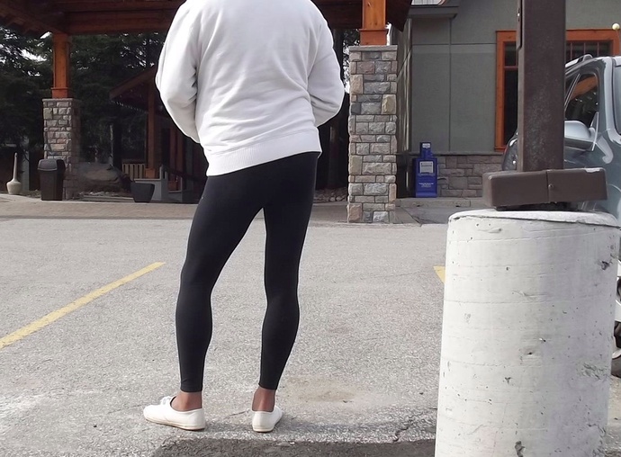 Wearing my girlfriends leggings that she refuses to wear.
