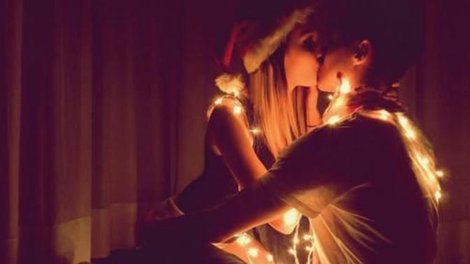 What do you think of kissing while tangled in Christmas lights?