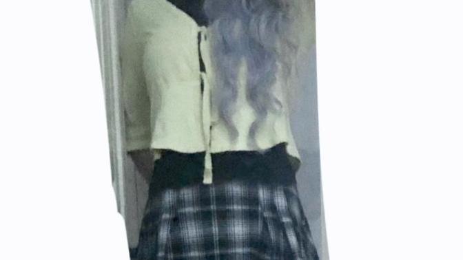 #19 revisited. Q 1 Yellow top with lavender. Does Another pastel help bring it together, or make it worse? Q 2 Black shirt tucked in or untucked?