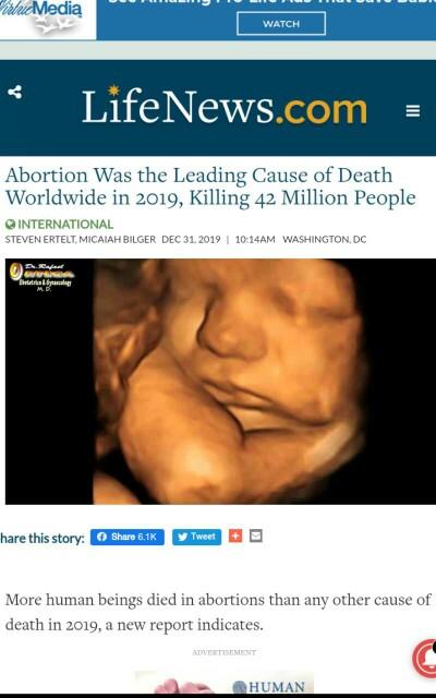 Abortion was the leading cause of death worldwide in 2019. Opinions?